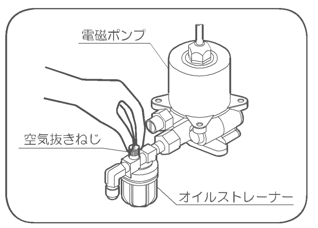 灯油式ロードヒーティング灯油の空気抜き方法